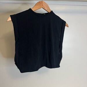 NWT Misguided Boxy Black Crop oversized size O